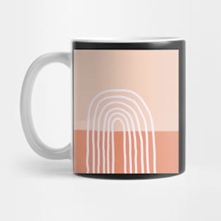 neutral pink abstract rainbow design Mug